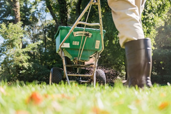 lawn care tech from pro turf channahon fertilizing lawn